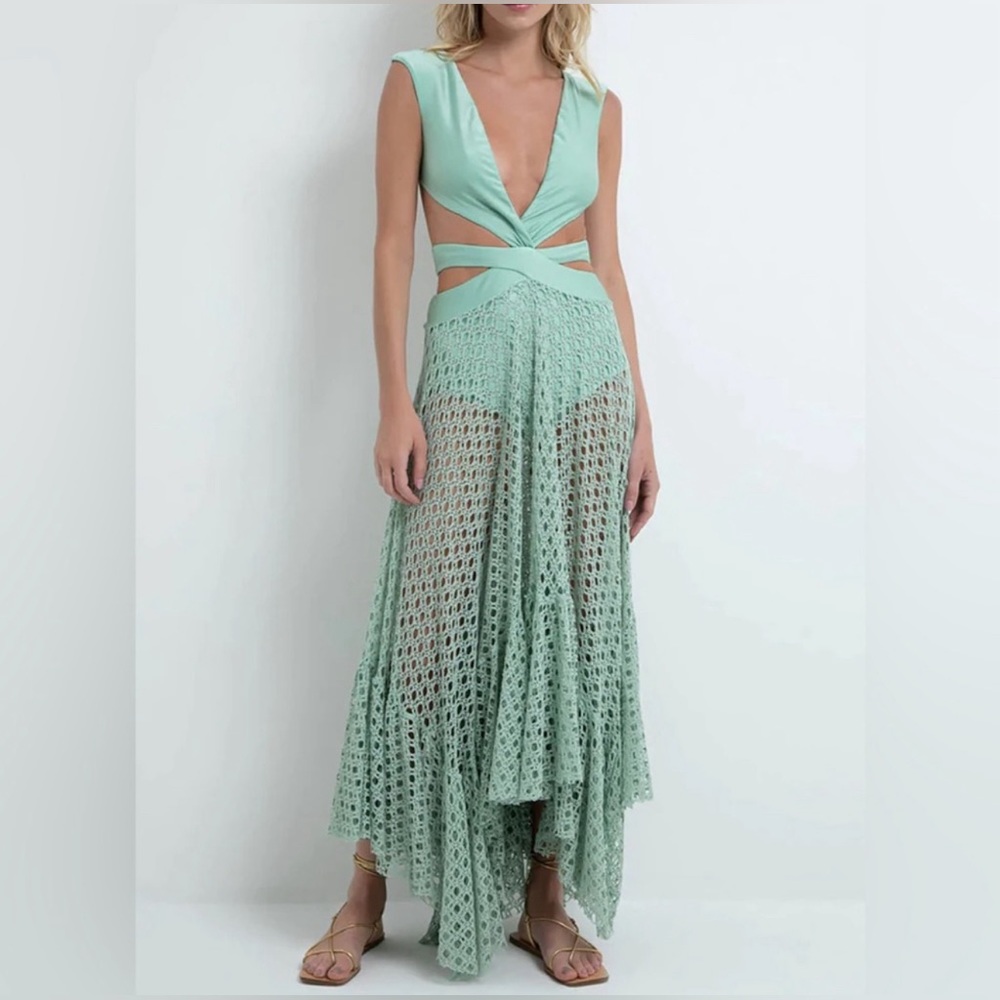 PatBo Monstera Sleeveless Beach Dress